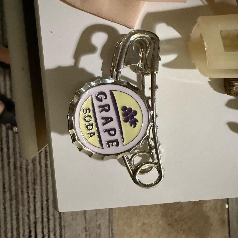 Grape Soda Bottle Cap Brooch